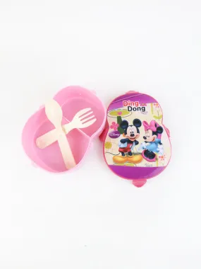 Kids Ding Dong Lunch Box with Fork & Spoon MM Pink