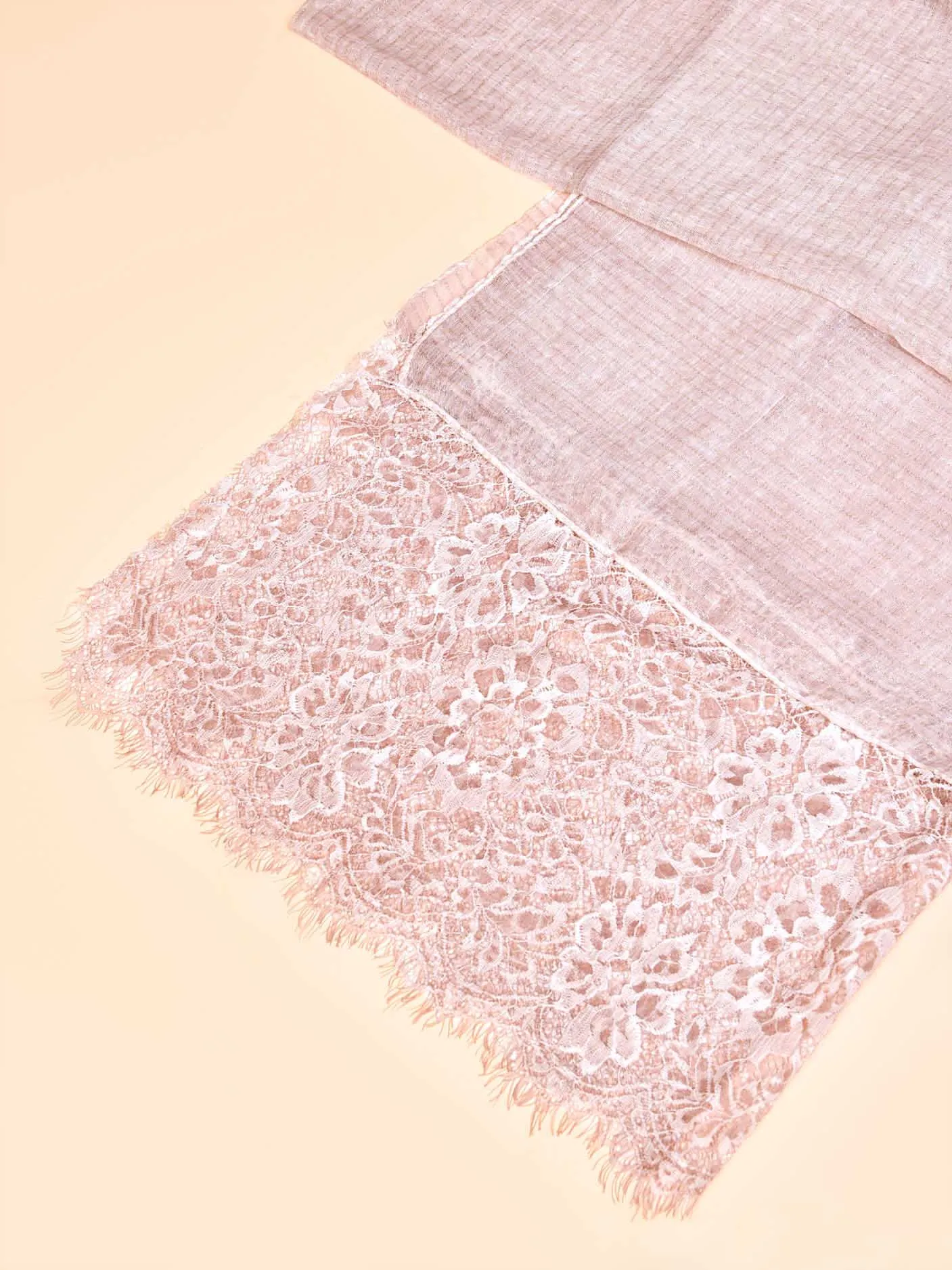 Laced Shimmer Scarf - Baby Pink