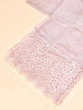 Laced Shimmer Scarf - Baby Pink
