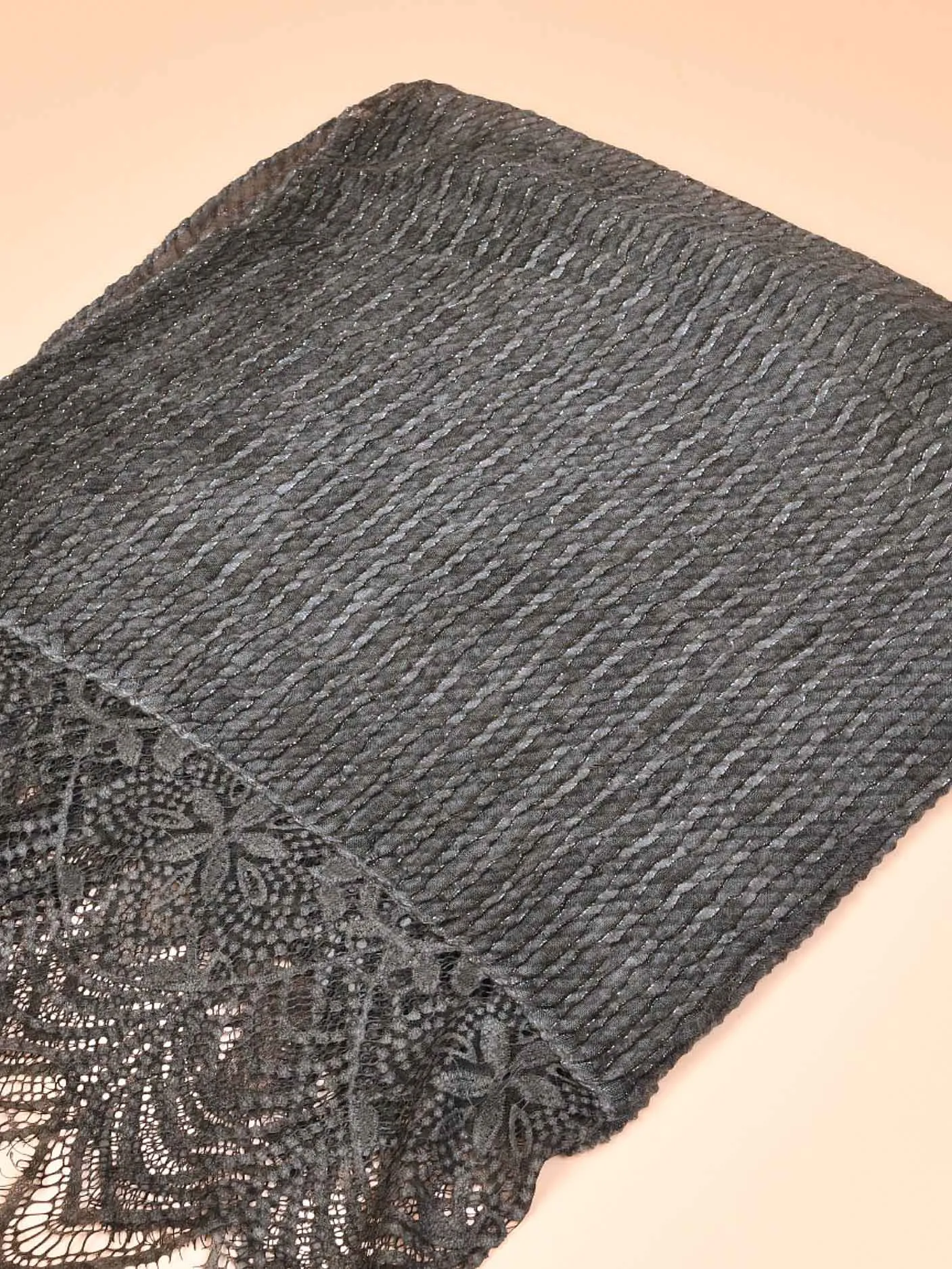 Laced Shimmer Scarf - Dark Grey
