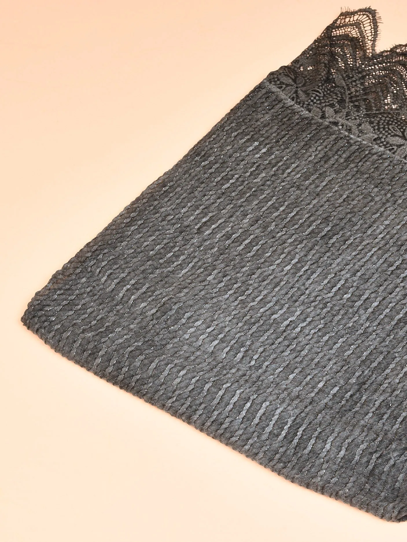 Laced Shimmer Scarf - Dark Grey
