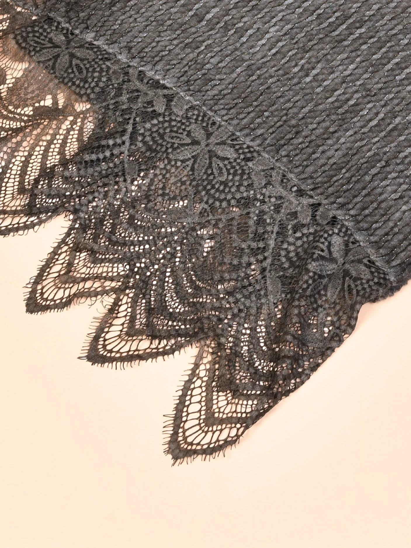 Laced Shimmer Scarf - Dark Grey