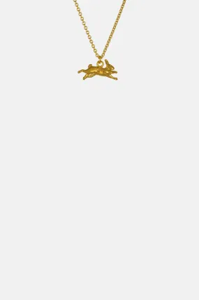 Leaping Rabbit Necklace Gold
