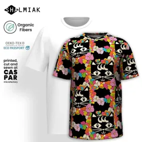 MAGICAT black - T-shirt with black cats  (organic cotton)