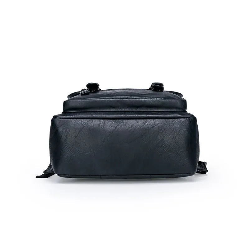Men's Leather Leisure Travel Bag Backpack
