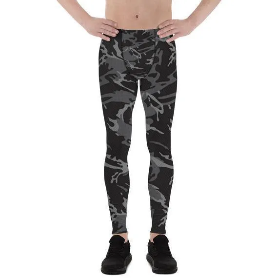 Mens Leggings - Black Camo Leggings