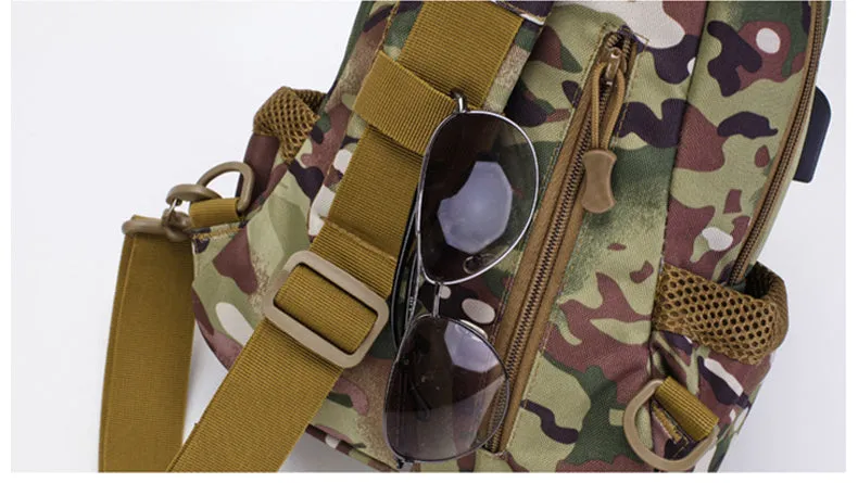 Military Style 5L Sling Backpack with USB Charging