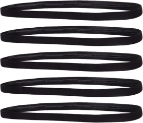 Minkissy 5Pcs Non Slip Yoga Hair Band Stretchy Workout Headband Athletic Hair Accessories for Football Basketball Soccer Tennis Yoga Golf White