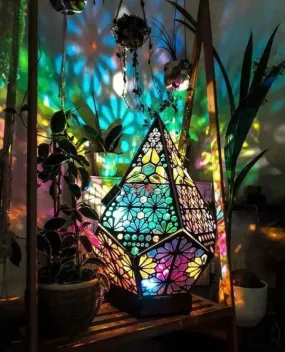 MR034 Polar Star Projection Lamp, Diamond  Wooden Colorful Decoration