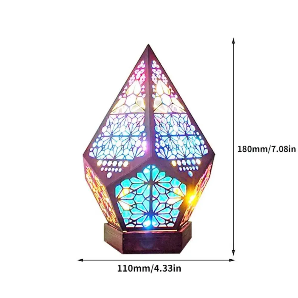 MR034 Polar Star Projection Lamp, Diamond  Wooden Colorful Decoration