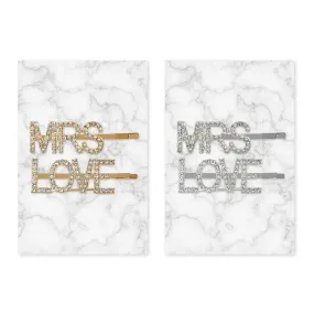 Mrs Love Rhinestone Hair Clips
