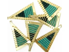 Multicolor Triangle Metal Frame Beads