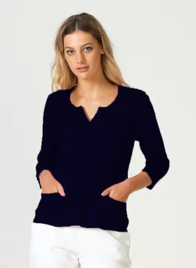 Optimum 3/4 Summer Cardi - Indigo
