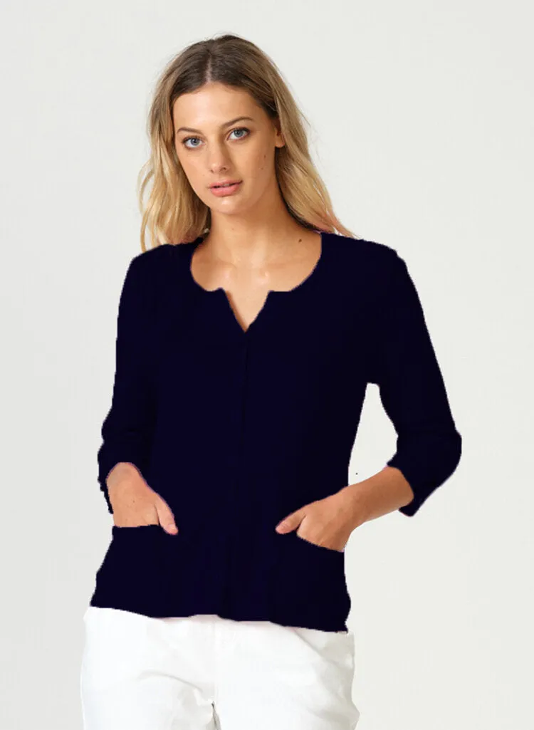 Optimum 3/4 Summer Cardi - Indigo