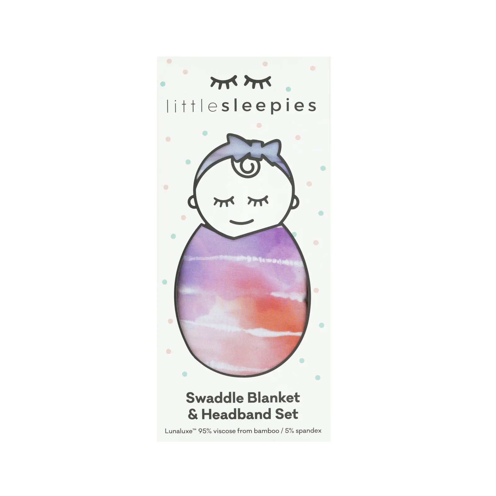 Pastel Tie Dye Dreams Swaddle & Luxe Bow Headband Set