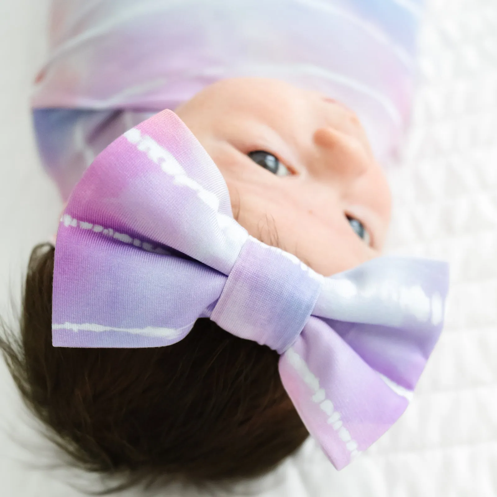 Pastel Tie Dye Dreams Swaddle & Luxe Bow Headband Set