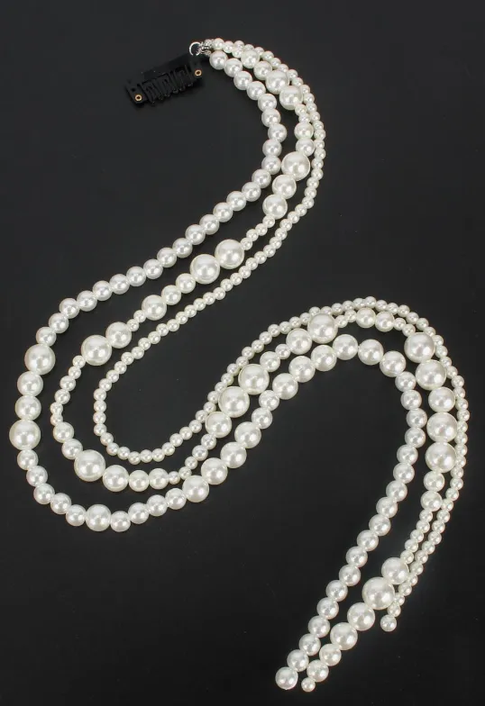 Pearls Hair Chains,Tassel Hair Clips Decorative Hair Pearl Jewelry for Women