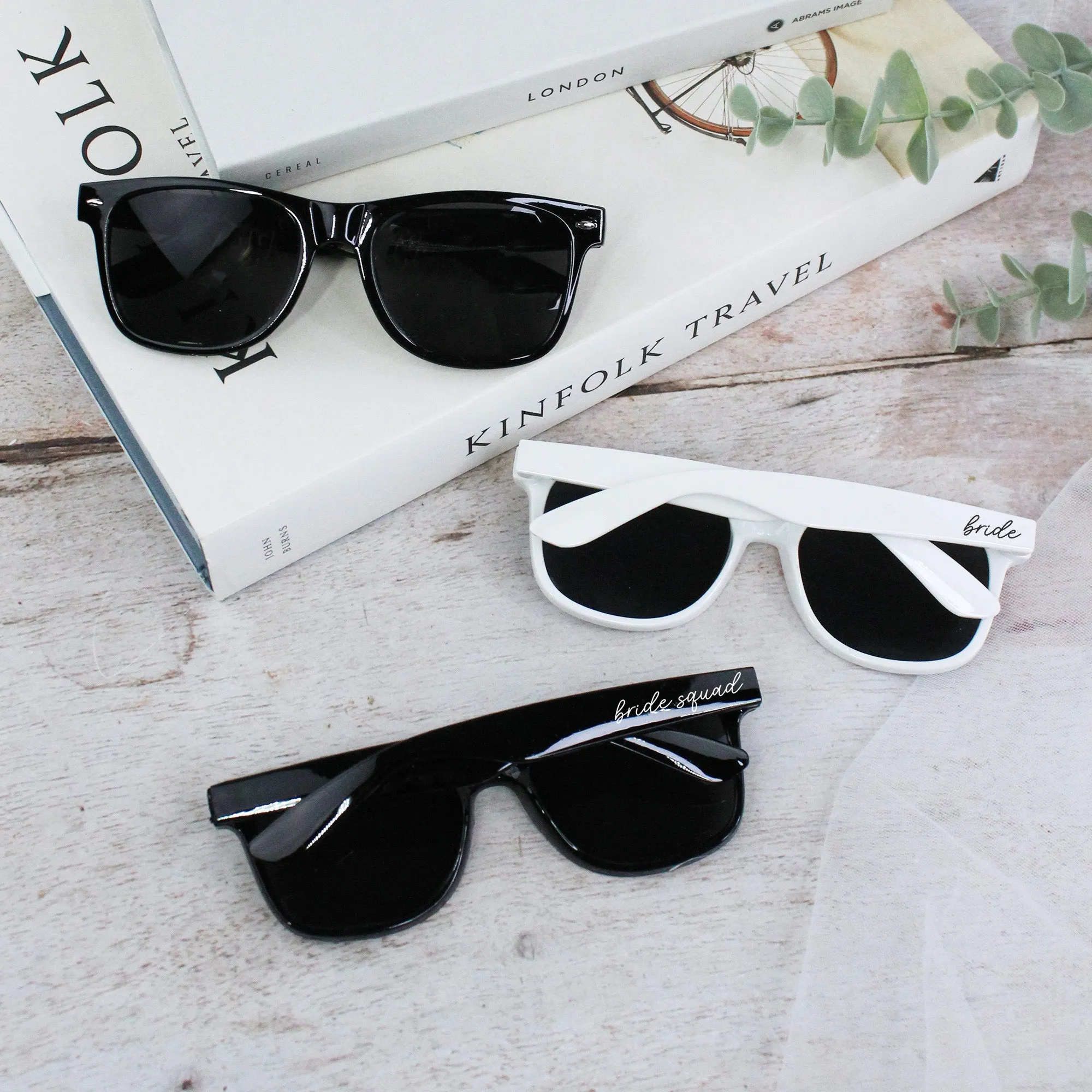 Personalised Black Bride Squad & White Bride Sunglasses