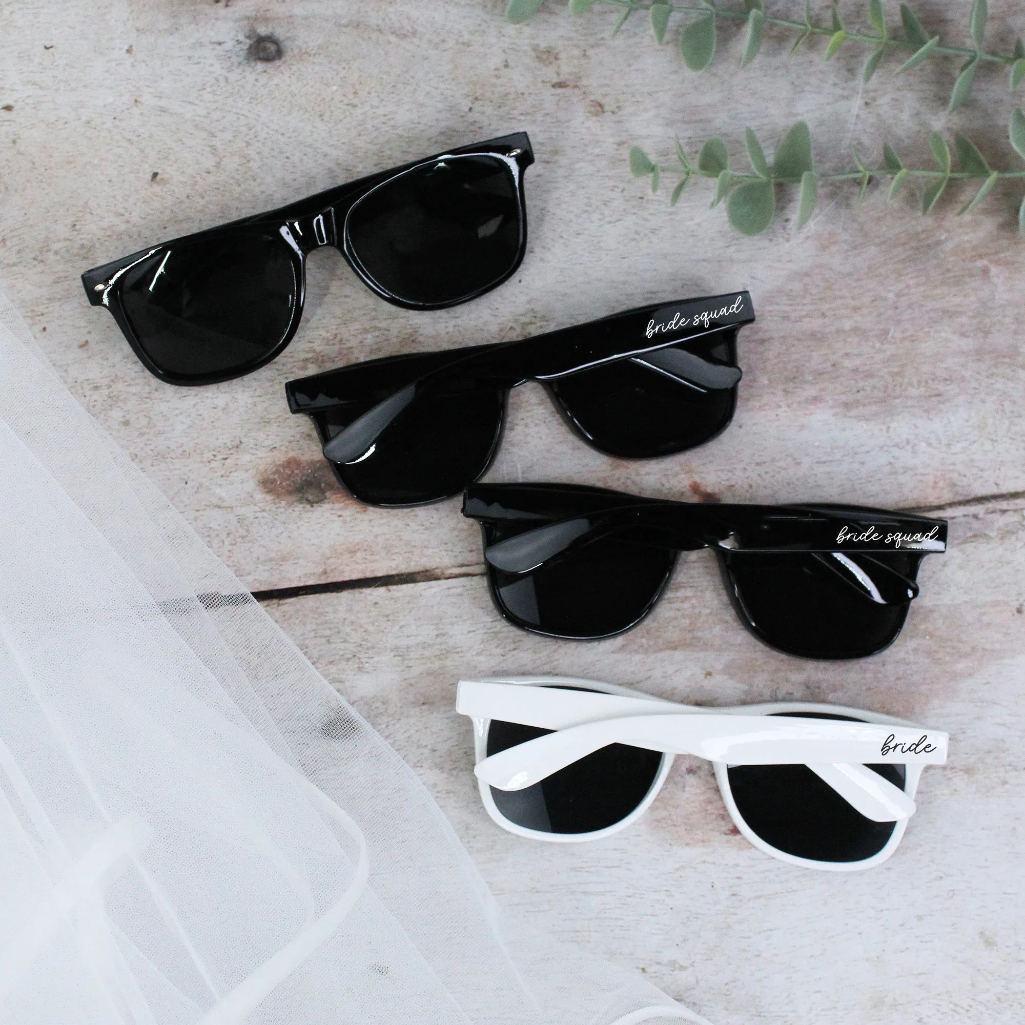 Personalised Black Bride Squad & White Bride Sunglasses