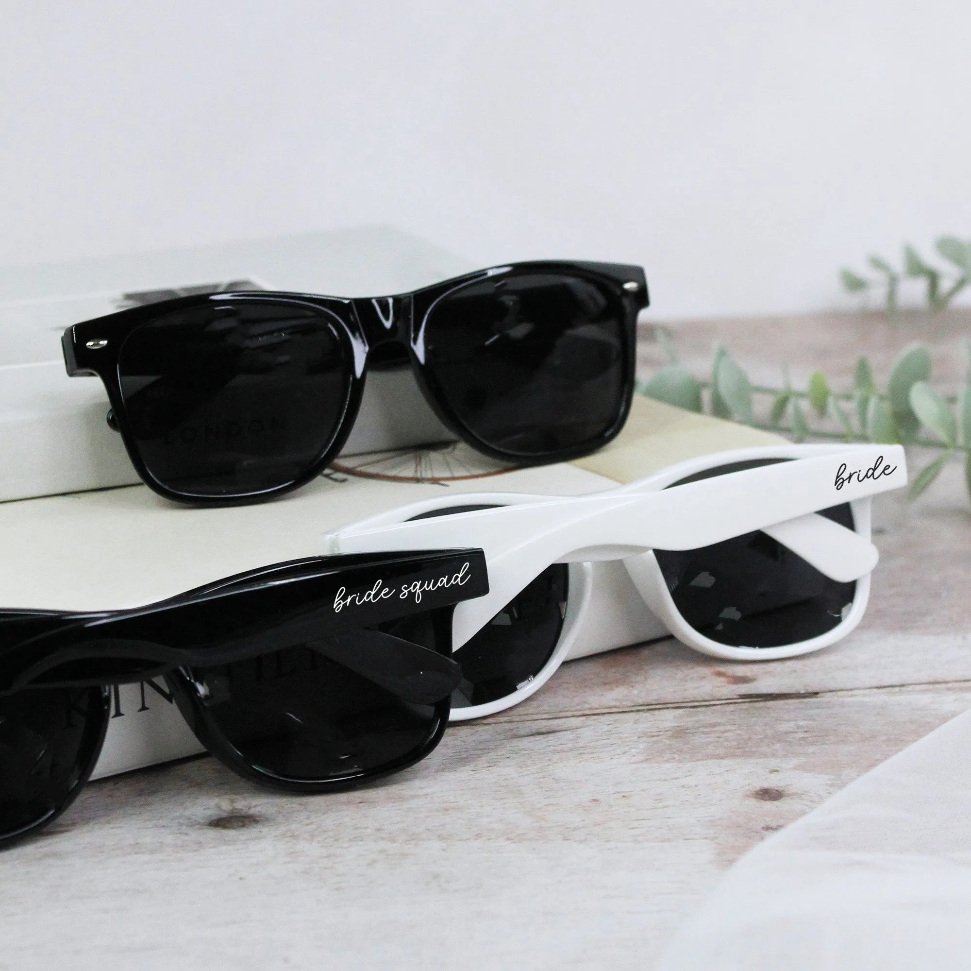 Personalised Black Bride Squad & White Bride Sunglasses