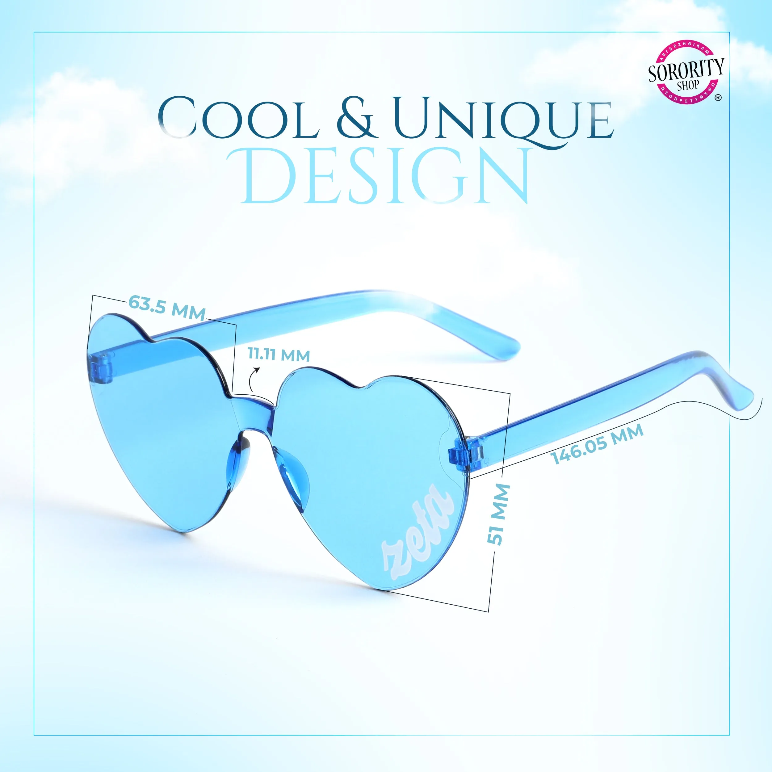 Phi Sigma Rho Sunglasses - Heart Shaped