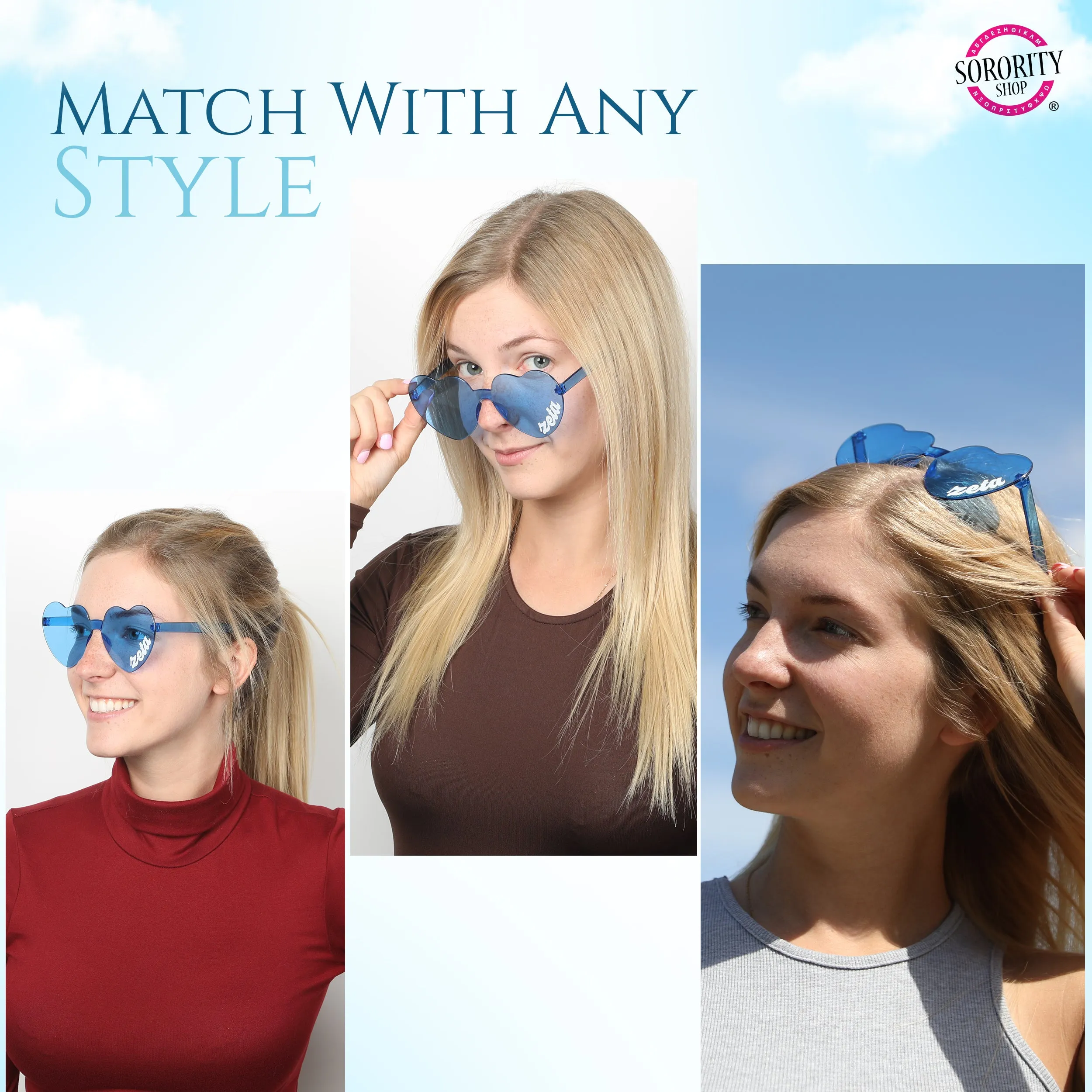Phi Sigma Rho Sunglasses - Heart Shaped
