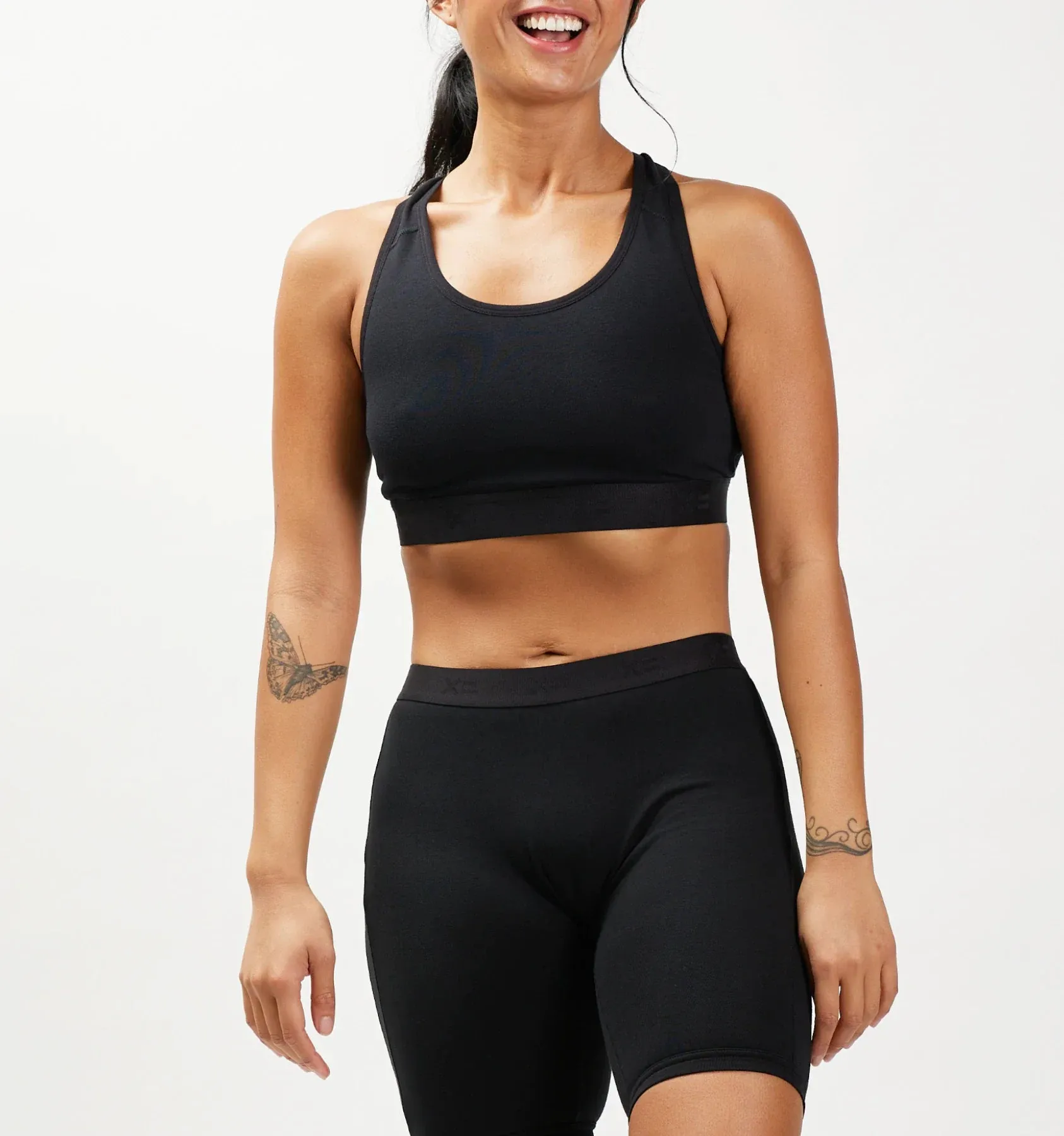 Racerback Soft Bra - Charcoal Logo