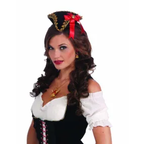 Red Pirate Buccaneer Beauty Bow Mini Hat