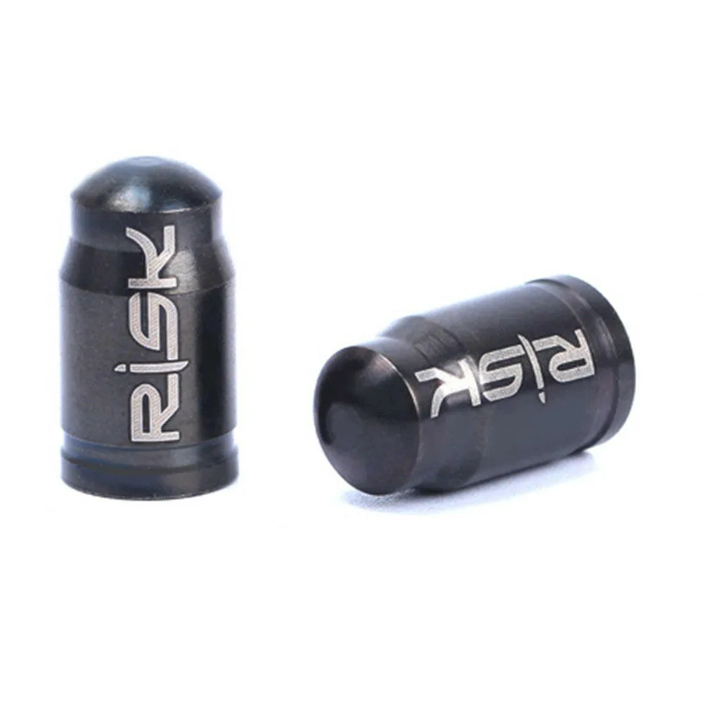 RISK 2PCS Schrader / Presta Valve Caps Ultralight Anodized Machined Titanium Alloy Bicycle Bike Tire Valve Caps Dust Covers