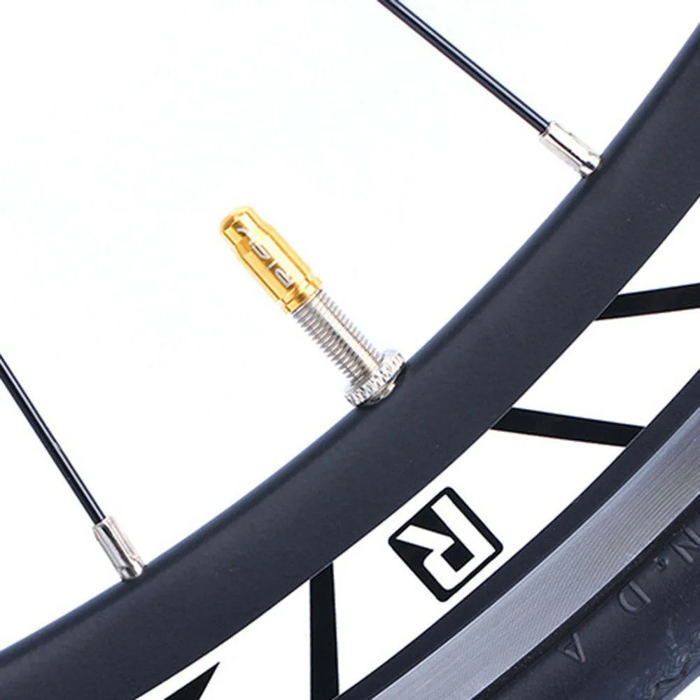 RISK 2PCS Schrader / Presta Valve Caps Ultralight Anodized Machined Titanium Alloy Bicycle Bike Tire Valve Caps Dust Covers