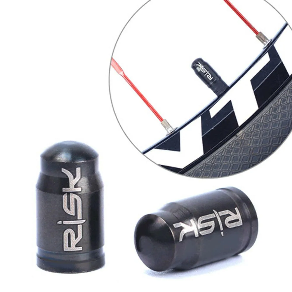 RISK 2PCS Schrader / Presta Valve Caps Ultralight Anodized Machined Titanium Alloy Bicycle Bike Tire Valve Caps Dust Covers