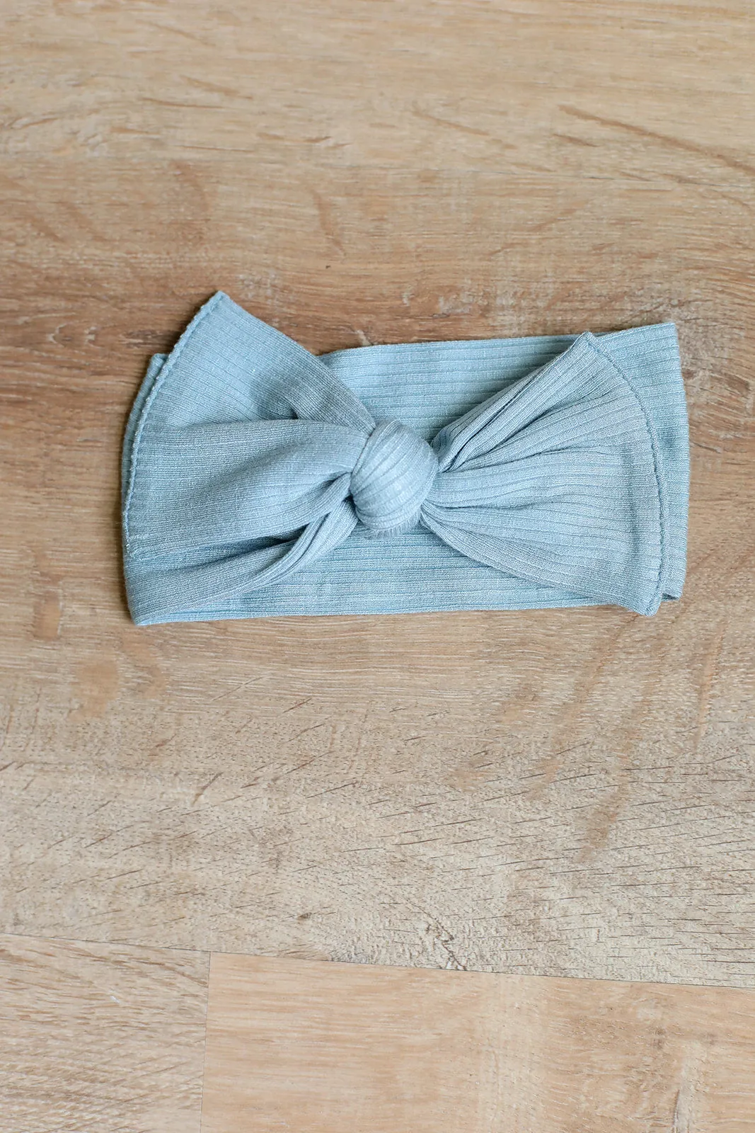 Seaspray Ribbed Solid Bamboo Bow Headband