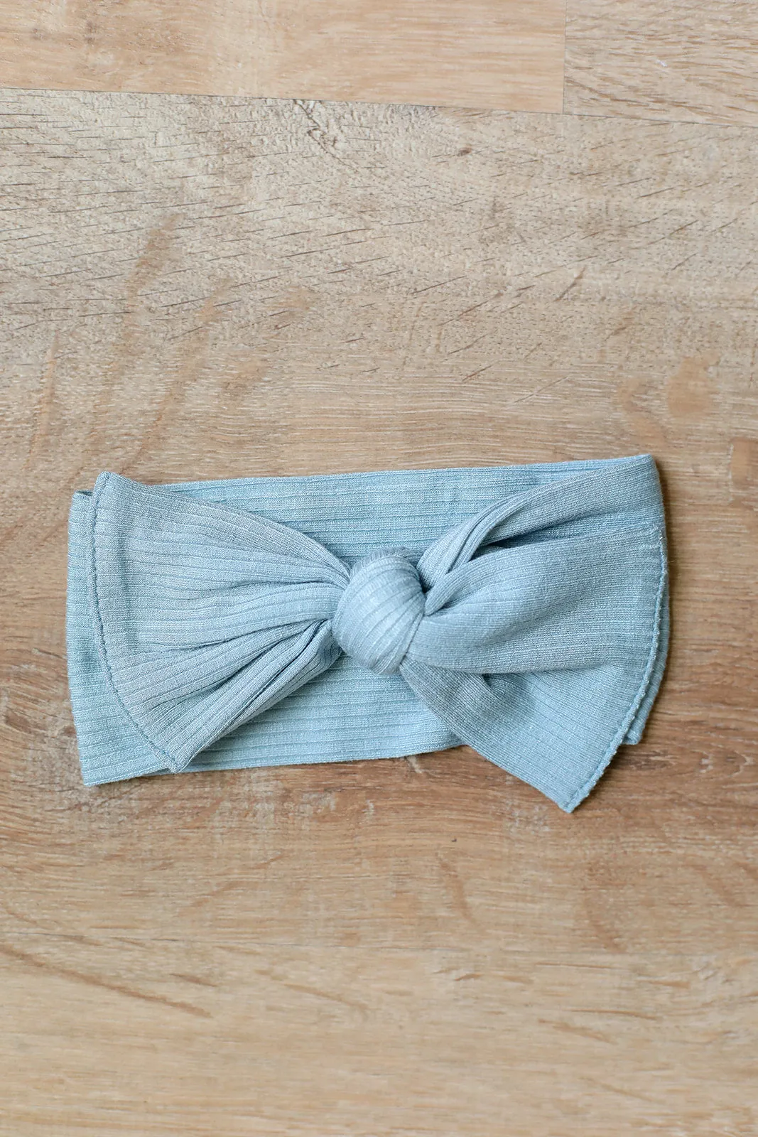 Seaspray Ribbed Solid Bamboo Bow Headband