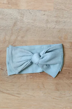 Seaspray Ribbed Solid Bamboo Bow Headband