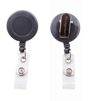 SICURIX Standard ID Badge Reel Round Swivel Spring Clip Strap GREY (68840)