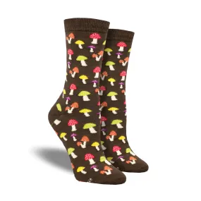 SOCKSMITH BAMBOO COLORFUL CAPS CREW SOCKS BROWN