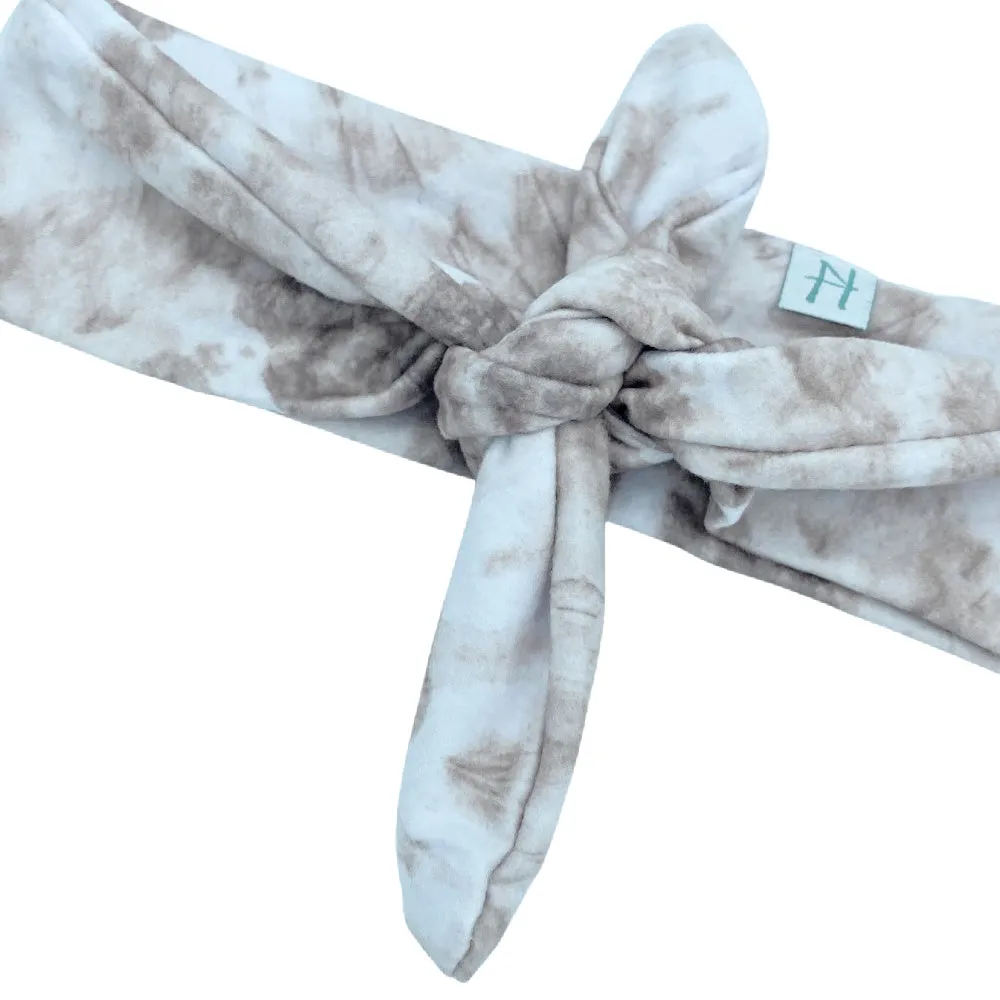 Taupe Tie Dye Knotted Headband